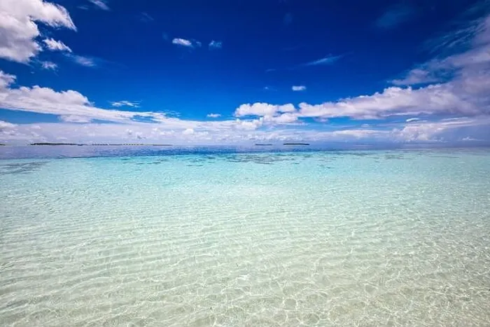 Framed Print : Relaxing seascape with wide horizon of the sky and the sea. Tropical ocean view, calm, tranquil lagoon, shallow water, horizon. Inspire nature Framed Print : Relaxing seascape with wide horizon of the sky and the sea. Tropical ocean view, calm, tranquil lagoon, shallow water, horizon. Inspire nature