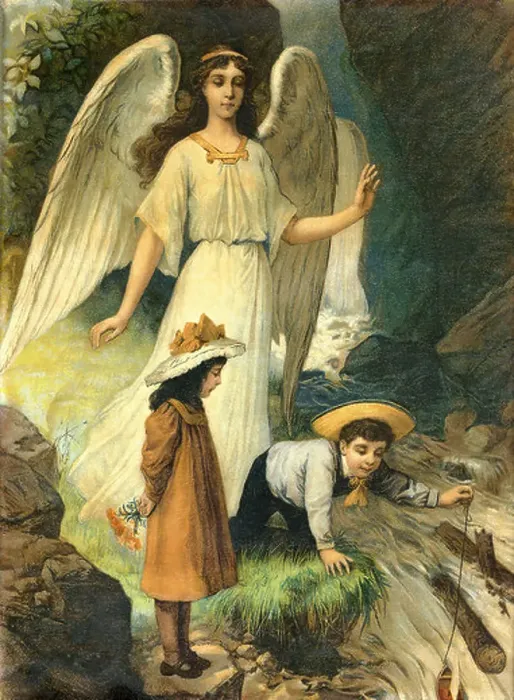 Framed Print : religion, Christianity, guardian angel, children, Germany, circa 1900, Additional-Rights-Clearences-Not Available Framed Print : religion, Christianity, guardian angel, children, Germany, circa 1900, Additional-Rights-Clearences-Not Available