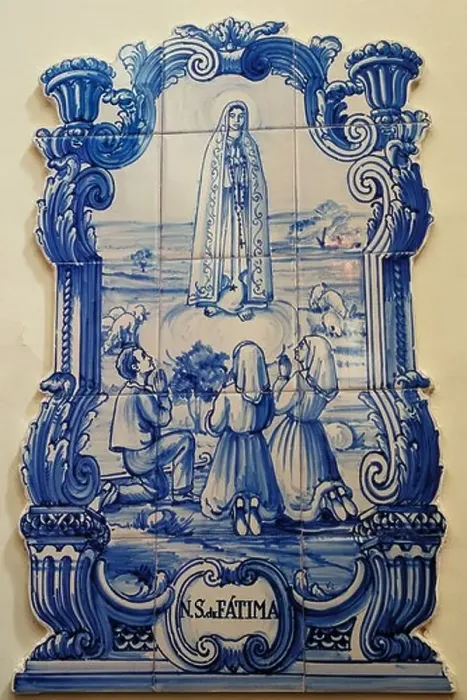 Framed Print : Religious Art, Tile, Our Lady of Fatima Framed Print : Religious Art, Tile, Our Lady of Fatima