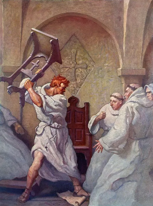 Framed Print : Renegade monk John Hordle lashes out at his fellow monks Framed Print : Renegade monk John Hordle lashes out at his fellow monks