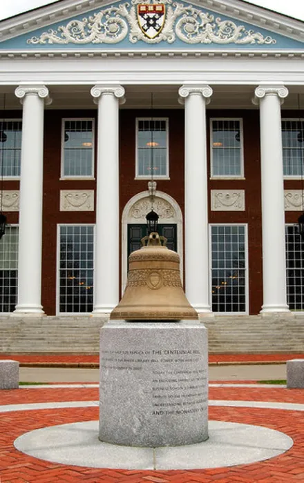 Framed Print : Replica of the Centennial Bell in front of the Baker Library Framed Print : Replica of the Centennial Bell in front of the Baker Library