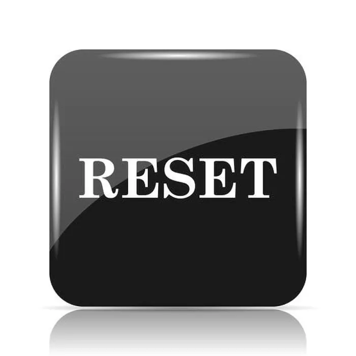 Framed Print : Reset icon. Internet button on white background