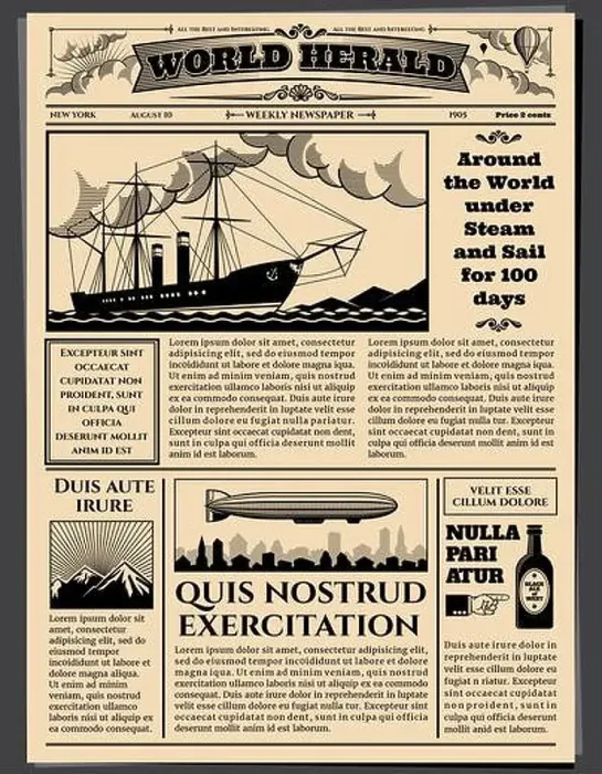 Framed Print : Retro business newspaper, old dirty sheets newsprint vector mockup Framed Print : Retro business newspaper, old dirty sheets newsprint vector mockup