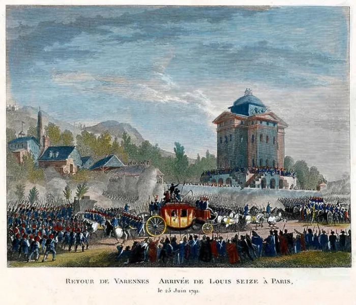 Framed Print : Return of Varennes. Arrival of Louis Seized in Paris, June 25, 1791