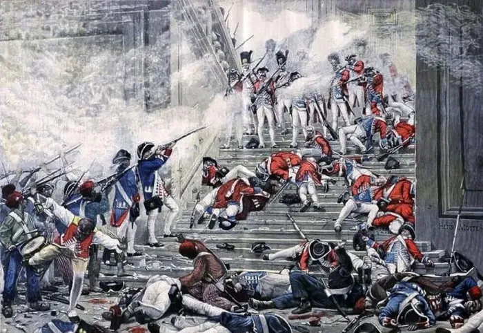 Framed Print : The revolutionary assault on the Palace of the Tuileries on the 10th August 1792. Engraving by Henri Motte Framed Print : The revolutionary assault on the Palace of the Tuileries on the 10th August 1792. Engraving by Henri Motte