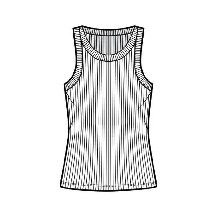 Framed Print : Ribbed cotton-jersey tank technical fashion illustration with wide scoop neck, relax fit knit, tunic length Framed Print : Ribbed cotton-jersey tank technical fashion illustration with wide scoop neck, relax fit knit, tunic length