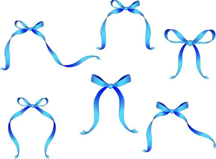 Framed Print : Thin ribbon bows of blue color collection Framed Print : Thin ribbon bows of blue color collection