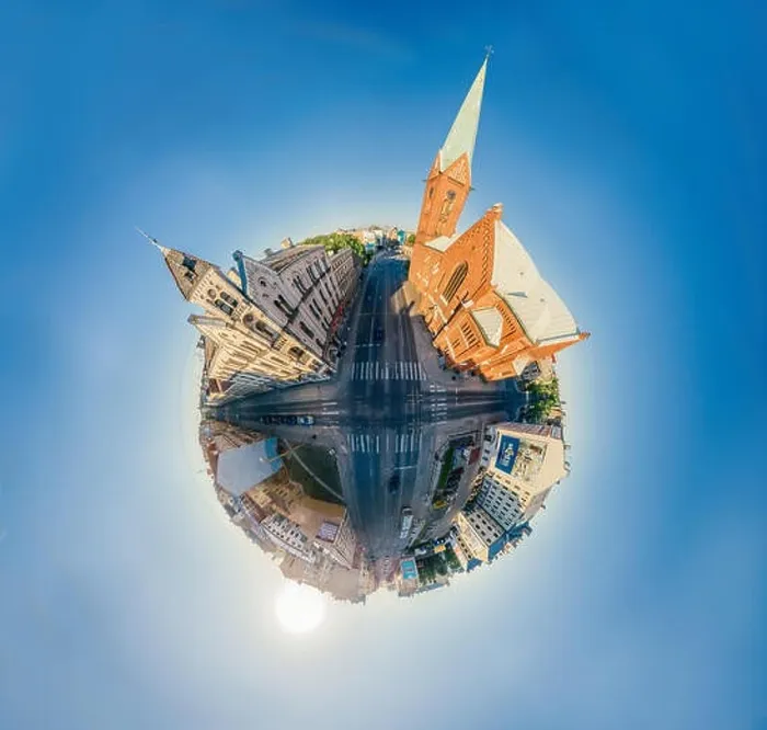 Framed Print : Riga City Red brick Church Monument drone 360 vr view Framed Print : Riga City Red brick Church Monument drone 360 vr view