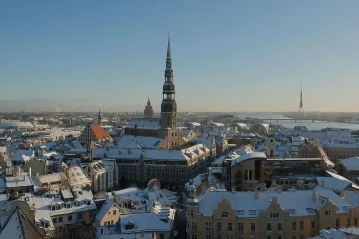Framed Print : Riga City St.Peter Church, Down town Cathedral winter day Framed Print : Riga City St.Peter Church, Down town Cathedral winter day