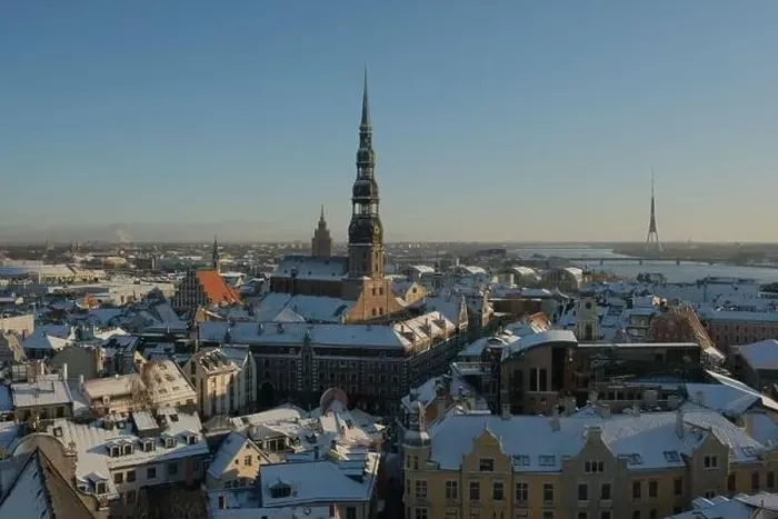 Framed Print : Riga City St.Peter Church, Down town Cathedral winter day Framed Print : Riga City St.Peter Church, Down town Cathedral winter day