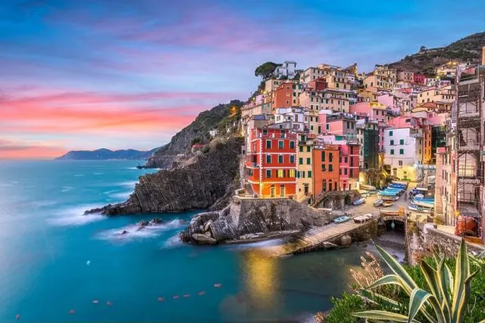 Framed Print : Riomaggiore, Italy at dusk. Riomaggiore is one of the five towns of Cinque Terre Framed Print : Riomaggiore, Italy at dusk. Riomaggiore is one of the five towns of Cinque Terre