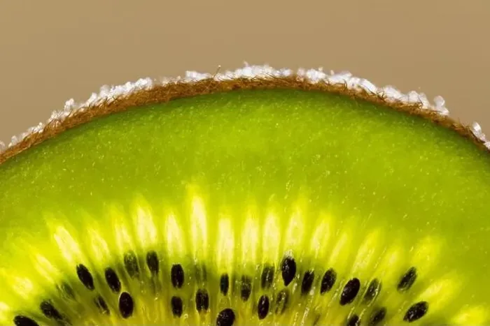 Framed Print : ripe kiwi - cross-section of the fruit, macro close-up Framed Print : ripe kiwi - cross-section of the fruit, macro close-up