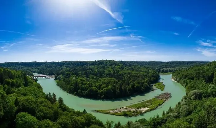 Framed Print : A river with a little idyllic island as a panorama Framed Print : A river with a little idyllic island as a panorama
