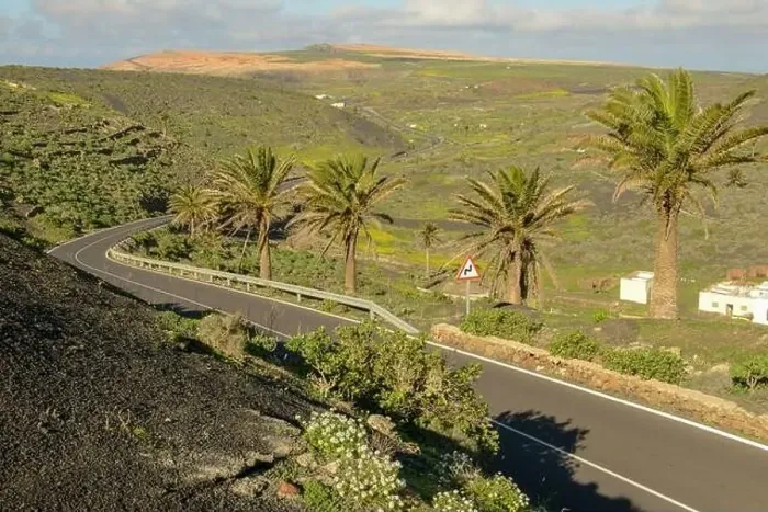Framed Print : Road at Lanzarote on Canary island in Spain Framed Print : Road at Lanzarote on Canary island in Spain