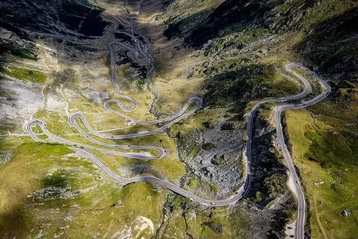 Framed Print : Road in the mountains. Steep turns. View from above. High resolution Framed Print : Road in the mountains. Steep turns. View from above. High resolution