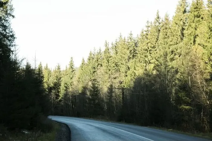 Framed Print : Road in Ukrainian Carpathian mountains in sunny day