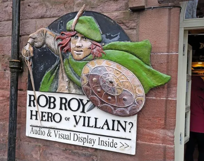 Framed Print : Rob Roy, Hero or Villain, Audio & Visual Display, Main Street, Callander, Perthshire, Scotland, UK, FK17 8BQ Framed Print : Rob Roy, Hero or Villain, Audio & Visual Display, Main Street, Callander, Perthshire, Scotland, UK, FK17 8BQ