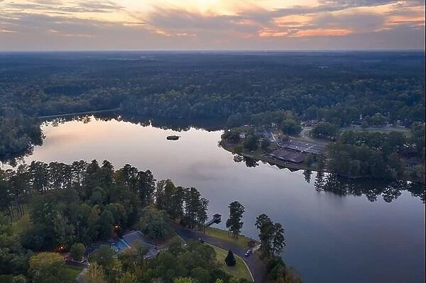 Rock Eagle Lake, Putnam County, Georgia, USA at dusk