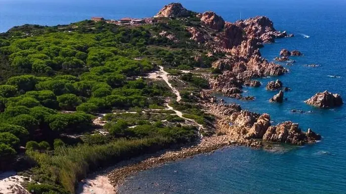 Framed Print : The rocky and sandy beach of Di Cala in the north-west of Sardinia