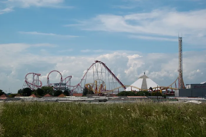 Framed Print : roller coaster at fantasy island Linconshire coast