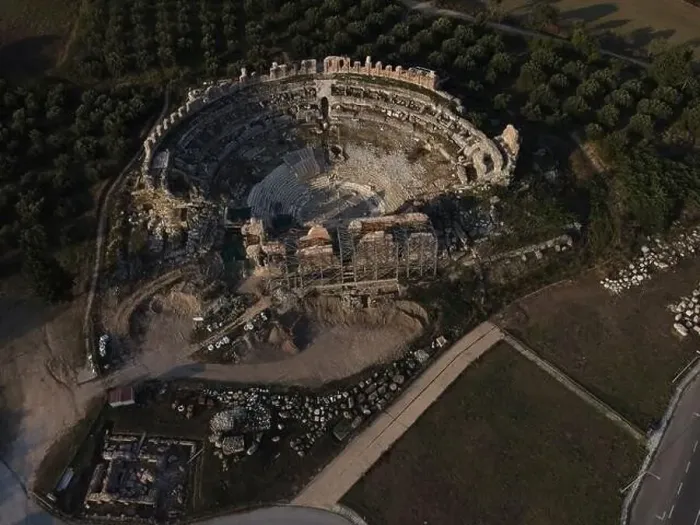 Framed Print : Roman Ancient Theatre of Nikopolis Preveza, Greece, aerial drone view Framed Print : Roman Ancient Theatre of Nikopolis Preveza, Greece, aerial drone view