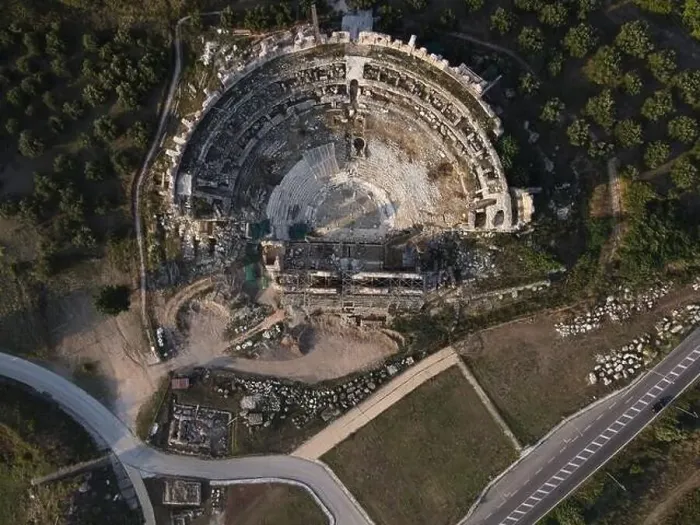 Framed Print : Roman Ancient Theatre of Nikopolis Preveza, Greece, aerial drone view Framed Print : Roman Ancient Theatre of Nikopolis Preveza, Greece, aerial drone view