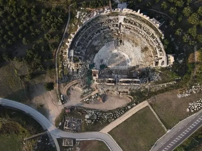 Framed Print : Roman Ancient Theatre of Nikopolis Preveza, Greece, aerial drone view Framed Print : Roman Ancient Theatre of Nikopolis Preveza, Greece, aerial drone view
