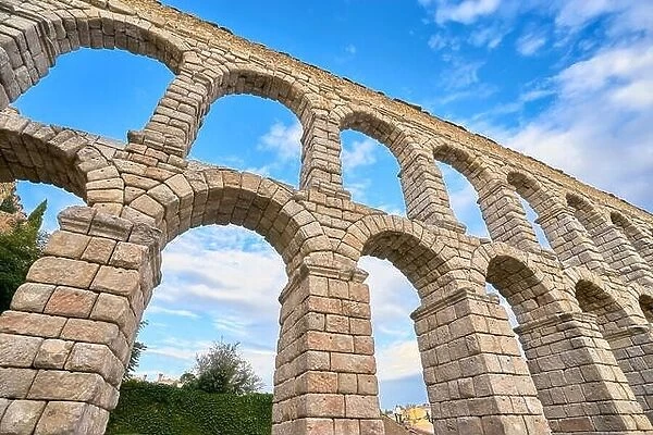 Roman aqueduct bridge, Segovia, Spain, UNESCO