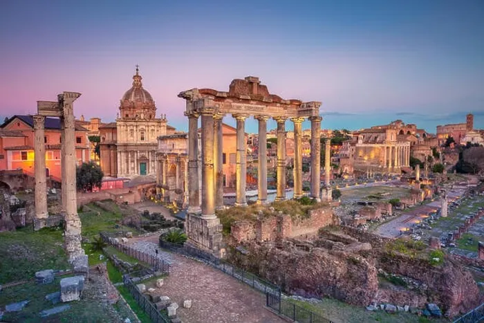 Framed Print : Roman Forum, Rome. Cityscape image of famous ancient Roman Forum in Rome, Italy during sunset