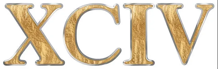 Framed Print : Roman numeral XCIV, quattuor et nonaginta, 94, ninety four, isolated on white background, 3d render Framed Print : Roman numeral XCIV, quattuor et nonaginta, 94, ninety four, isolated on white background, 3d render