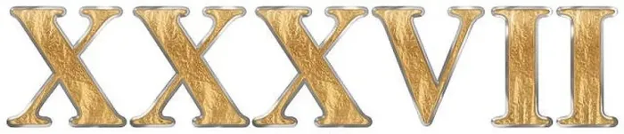 Framed Print : Roman numeral XXXVII, septem et triginta, 37, thirty seven, isolated on white background, 3d render Framed Print : Roman numeral XXXVII, septem et triginta, 37, thirty seven, isolated on white background, 3d render