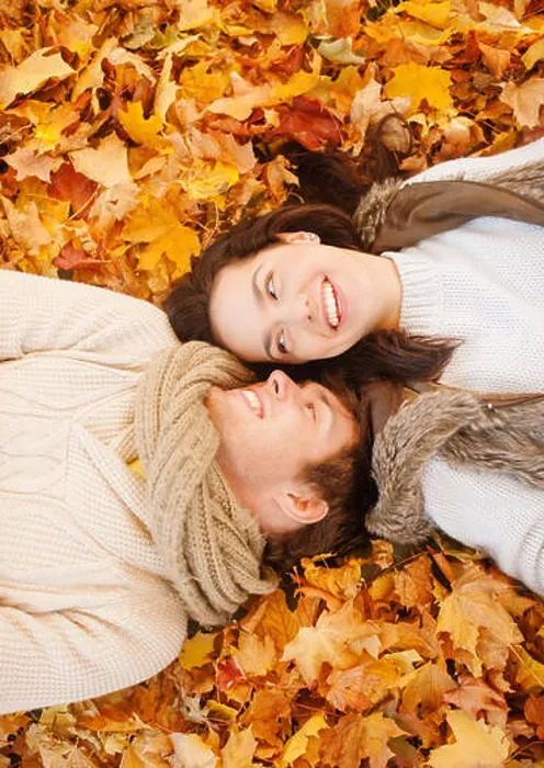 Framed Print : romantic couple in the autumn park Framed Print : romantic couple in the autumn park
