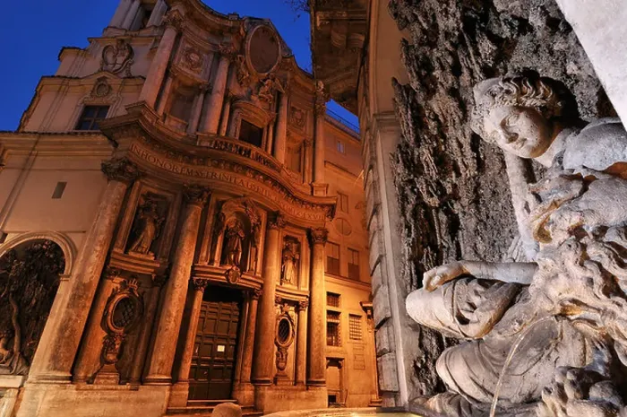 Framed Print : Rome. Italy. The church of San Carlo alle Quattro Fontane, & the fountain of Juno Framed Print : Rome. Italy. The church of San Carlo alle Quattro Fontane, & the fountain of Juno