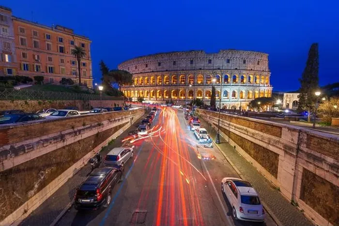 Framed Print : Rome, Italy at the Colosseum over the street at night Framed Print : Rome, Italy at the Colosseum over the street at night