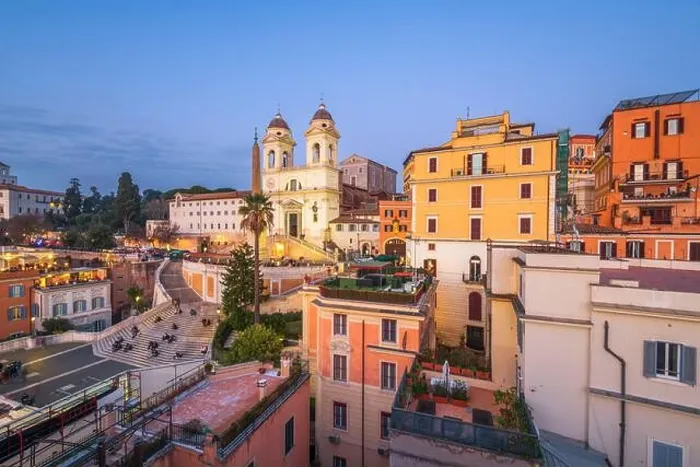 Framed Print : Rome, Italy overlooking the Spanish Steps at night Framed Print : Rome, Italy overlooking the Spanish Steps at night