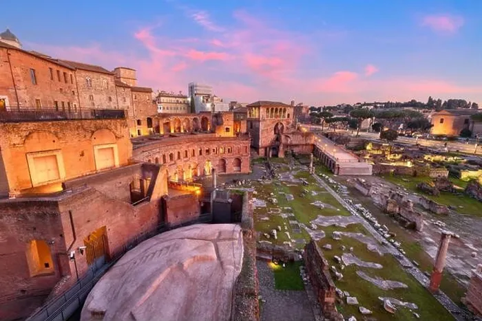 Framed Print : Rome, Italy overlooking Trajan's Forum at dusk Framed Print : Rome, Italy overlooking Trajan's Forum at dusk