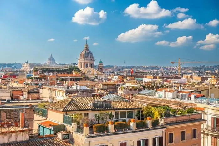 Framed Print : Rome, Italy rooftop skyline in the afternoon with the Vatican in the distance Framed Print : Rome, Italy rooftop skyline in the afternoon with the Vatican in the distance