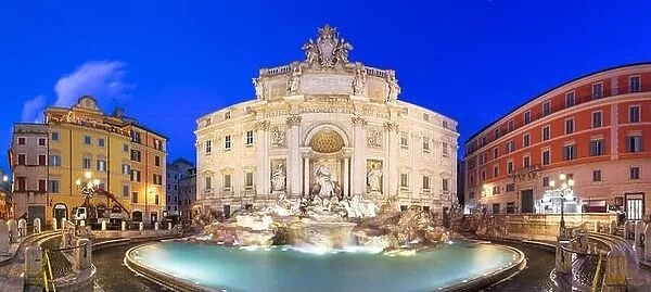 Rome, Italy at the Trevi Fountain during blue hour