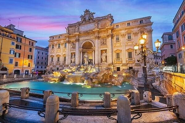 Rome, Italy at Trevi Fountain during the early morning