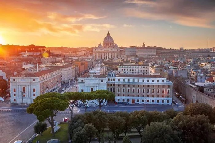 Framed Print : Rome, Vatican City. Aerial cityscape image of Vatican City with the Saint Peter Basilica, Rome, Italy during beautiful sunset Framed Print : Rome, Vatican City. Aerial cityscape image of Vatican City with the Saint Peter Basilica, Rome, Italy during beautiful sunset