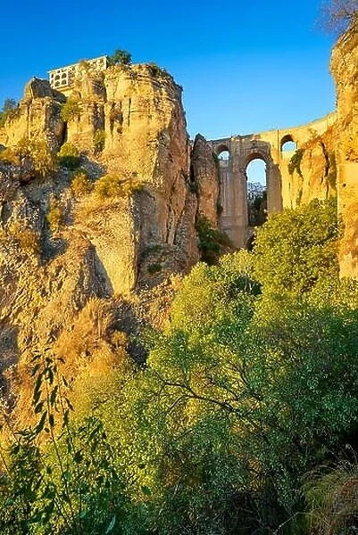Ronda, El Tajo Gorge Canyon, Puente Nuevo Bridge, Andalusia, Spain