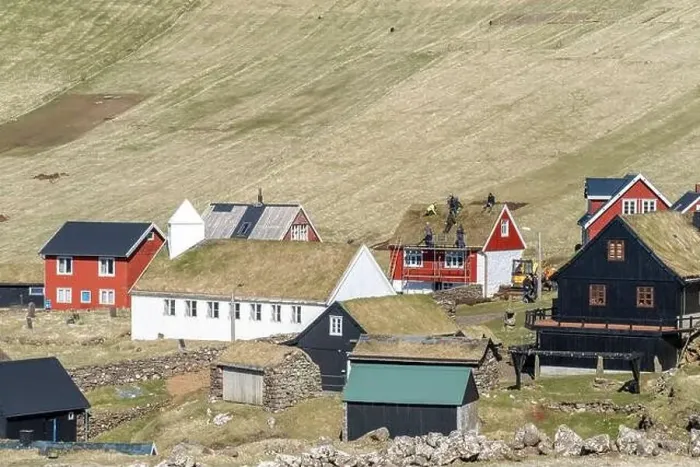 Framed Print : The roofers being lazy on a sunny day in Mykines Framed Print : The roofers being lazy on a sunny day in Mykines