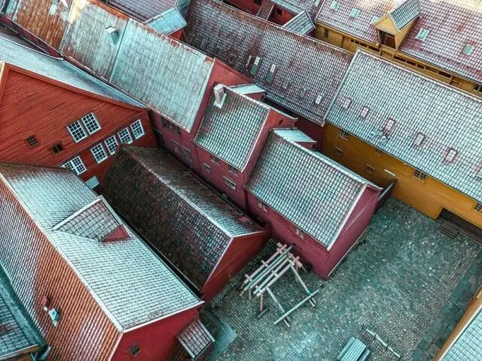 Framed Print : Roofs Covered with Snow. Aerial View Framed Print : Roofs Covered with Snow. Aerial View