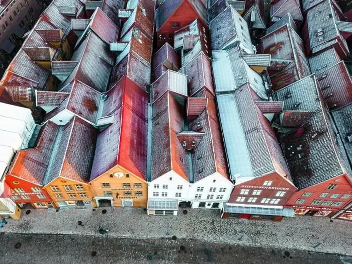 Framed Print : Roofs Covered with Snow. Aerial View Framed Print : Roofs Covered with Snow. Aerial View