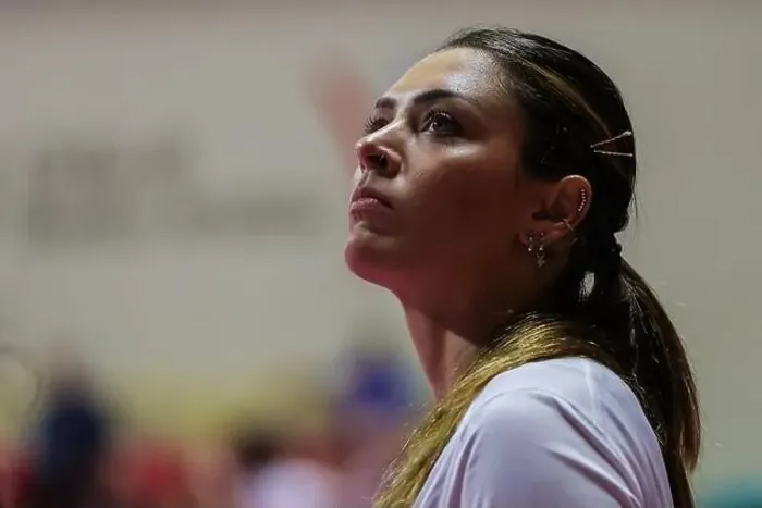 Framed Print : Rosamaria Montibeller #7 of UYBA Unet E-Work Busto Arsizio looks on during the Trofeo Mimmo Fusco 2022 at E-Work Arena