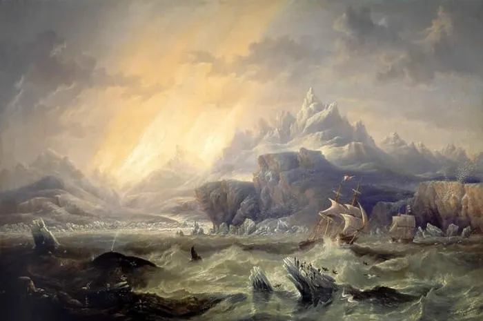 Framed Print : Ross expedition in the Antarctic, 1847, by John Carmichael. Sir James Clark Ross, British explorer known for his exploration of the Arctic with Sir Framed Print : Ross expedition in the Antarctic, 1847, by John Carmichael. Sir James Clark Ross, British explorer known for his exploration of the Arctic with Sir