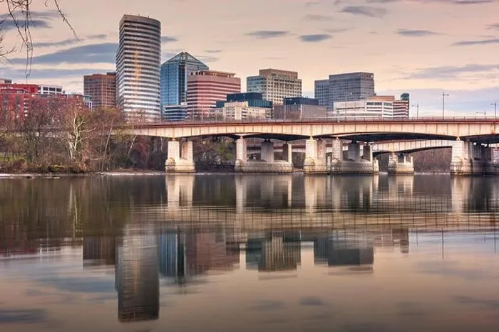 Framed Print : Rosslyn, Arlington, Virginia, USA skyline on the Potomac River