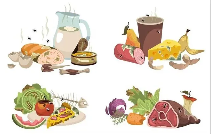 Framed Print : Rotten food scenes. Expired products compositions Framed Print : Rotten food scenes. Expired products compositions