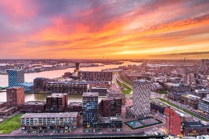 Framed Print : Rotterdam, Netherlands, city skyline at twilight Framed Print : Rotterdam, Netherlands, city skyline at twilight