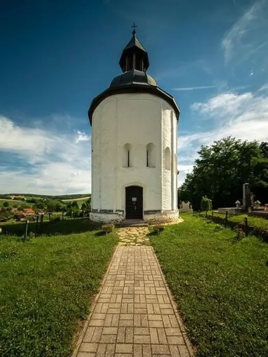 Framed Print : Round church from Arpad ages and churchyard in Kallosd, Hungary Framed Print : Round church from Arpad ages and churchyard in Kallosd, Hungary